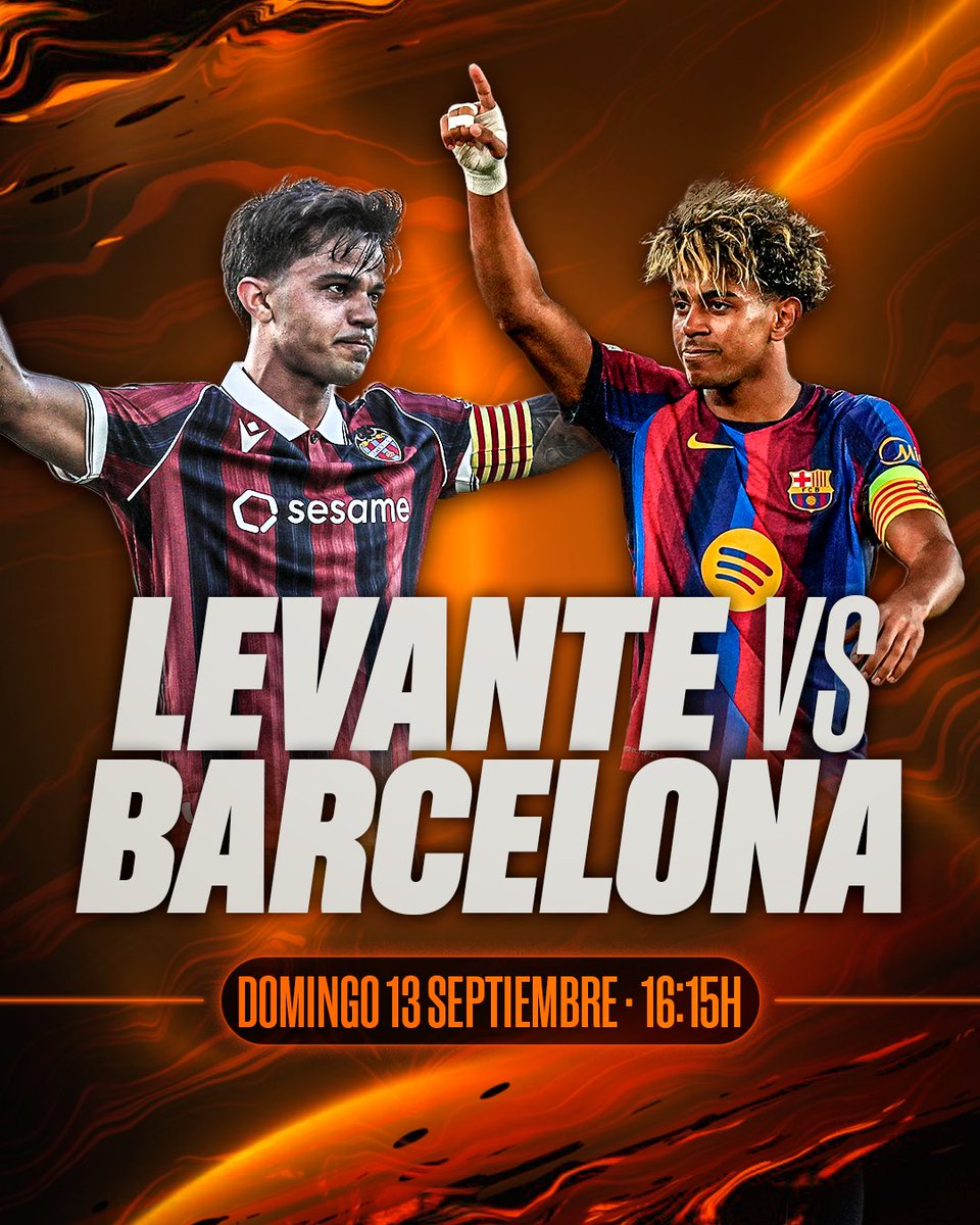 luckia_es's tweet photo. ⚔⚽ El Levante quiere hacer valer su fortaleza en casa, pero enfrente tendrá a un Barça que ha arrancado la temporada con la pólvora encendida.

¿Podrán los granotas frenar al ataque blaugrana? 👀

#LevanteBarça https://t.co/mEtZs7eYxB
