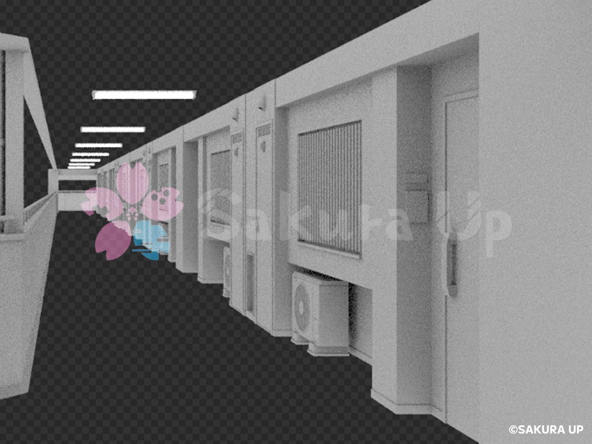 SAKURAUPgames's tweet photo. ≪ 開発進捗26 ≫
『悪霊粉砕ハンマーガール！』の
背景アートの制作過程をご紹介します！

大ラフ→3Dモック作成→ラフ→FIX
特徴的な"呪いの屋敷"や世界観を表現する為
背景美術には力を入れています💪

#悪霊粉砕 #ゲーム制作 #gamedev https://t.co/1lWrZBo8g9