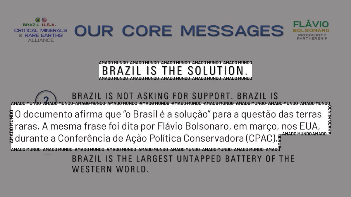 kmendoncafilho's tweet photo. Um plano de repassar aos EUA terras raras do Brasil já todo pronto, segundo @guilherme_amado. 

Inacreditável como o bolsonarismo não enxerga parceria entre os 2 países, mas só submissão. https://t.co/Jctj4mK0hh https://t.co/0DYGTIF5VP