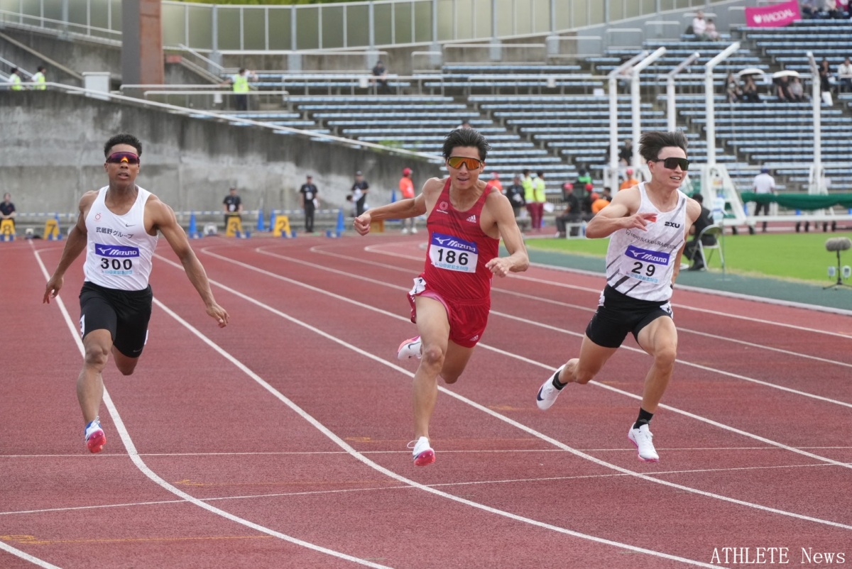 ATHLETE__news's tweet photo. 第74回全日本実業団対抗陸上競技選手権大会 二日目
男子100mB決勝
1着
藤原寛人（大和ハウス）10.25
#全日本実業団陸上 https://t.co/LSwIGyJHm5