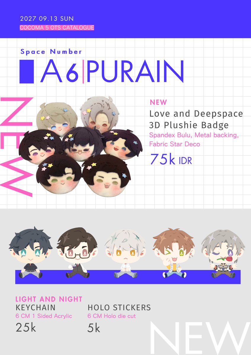 jiyulie's tweet photo. [ Share + Likes are appreciated!!]

🍮 PURAIN ⚡cocoma5 ots catalogue 
🍮 table A6

🍮 Love and Deepspace, Light &amp; Night, alien stage, Sailor Moon 🍮 https://t.co/jRsoRXsj2P