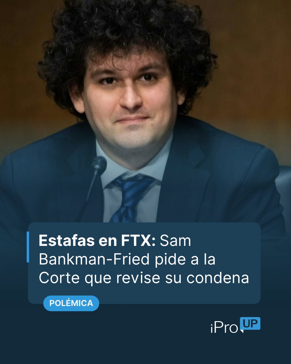 iproup's tweet photo. ⚖️ Sam Bankman-Fried busca su última oportunidad para revertir la condena por el colapso de FTX.
💰 Bankman-Fried fue condenado a 25 años de prisión y al decomiso de unos u$s11.000 millones.
📲 Lee la nota en el primer comentario 👇
#FTX #Bitcoin https://t.co/RXREAMouMf