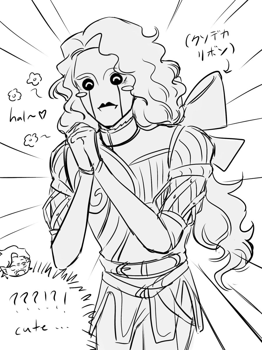 MaskOfFatalPlay's tweet photo. icant draw properly but the ribbon (im choosing to believe thats a ribbon) is so fucking cute its like the moe devil himself came to end my life wtf https://t.co/PEnAkMPNx7