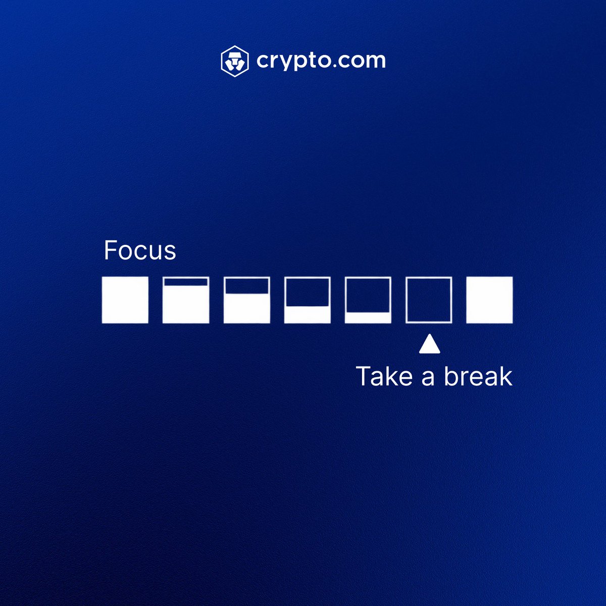 cryptocom's tweet photo. Clear mind = better execution. Don't forget to take a break. https://t.co/Jy5qZp6uxU
