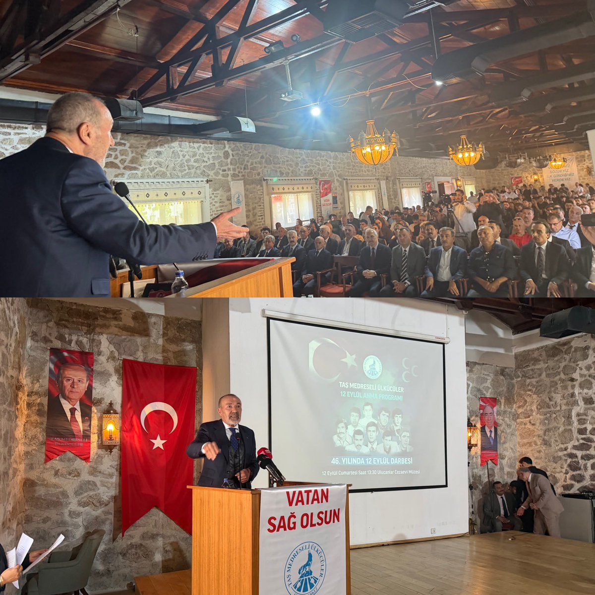 yasaryldrmMHP's tweet photo. #12Eylül1980 darbesi hiç şüphesiz Milliyetçi Ülkücü Hareket’e kast etti, Lideri başta kadrolarını dağıttı, teşkilatlarını kapattı, mensuplarını hapis etti, idam sehpalarına gönderdi. 
Ancak yeni çağın Alp yüzlü Erenleri, zindanları Yusufça medreseye çevirdi, Yesevice Ocak eyledi. 
Taş Medreseli Ülkücüler ile birlikte dava arkadaşlarımızı, hapishane arkadaşlarımızı, ölümle birlikte imtihan olduğumuz Ülküdaşlarımızı yad ettik!
Kırmak ile tükenmedik, her Eylül’den sonra yeniden doğduk!
Unutmayacağız!