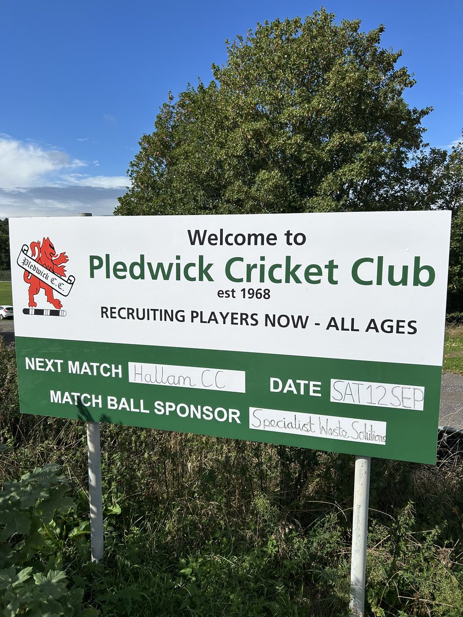 pledwickcc's tweet photo. [1/7] This weekend…

All three of our teams are in action for the last time this season! 

The 1s travel to Whiston Forge CC in our last game of the YCSPL - Division 4 season. The opposition have won the league and will be looking to end their season with a big celebration. https://t.co/THx0xpG3ko
