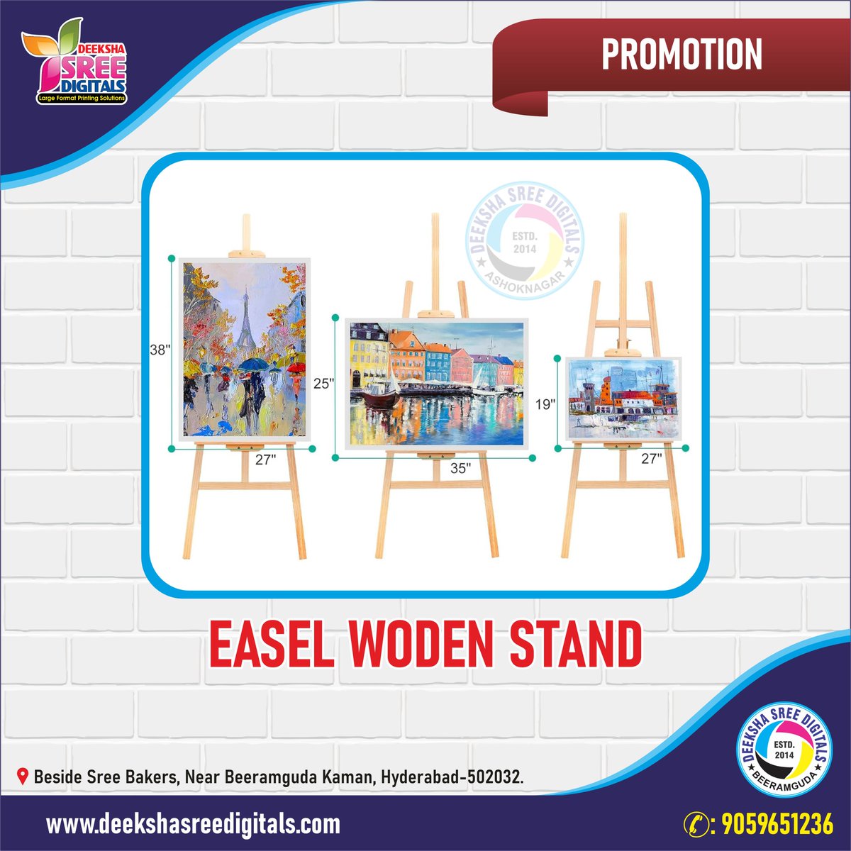 dsdigital2014's tweet photo. EASEL WODEN STAND
This wooden easel is adjustable, which means you will be able to paint from different heights and different sizes of canvas. You can adjust the canvas stand according to your needs and find a comfortable working position. https://t.co/4cV0thydIJ