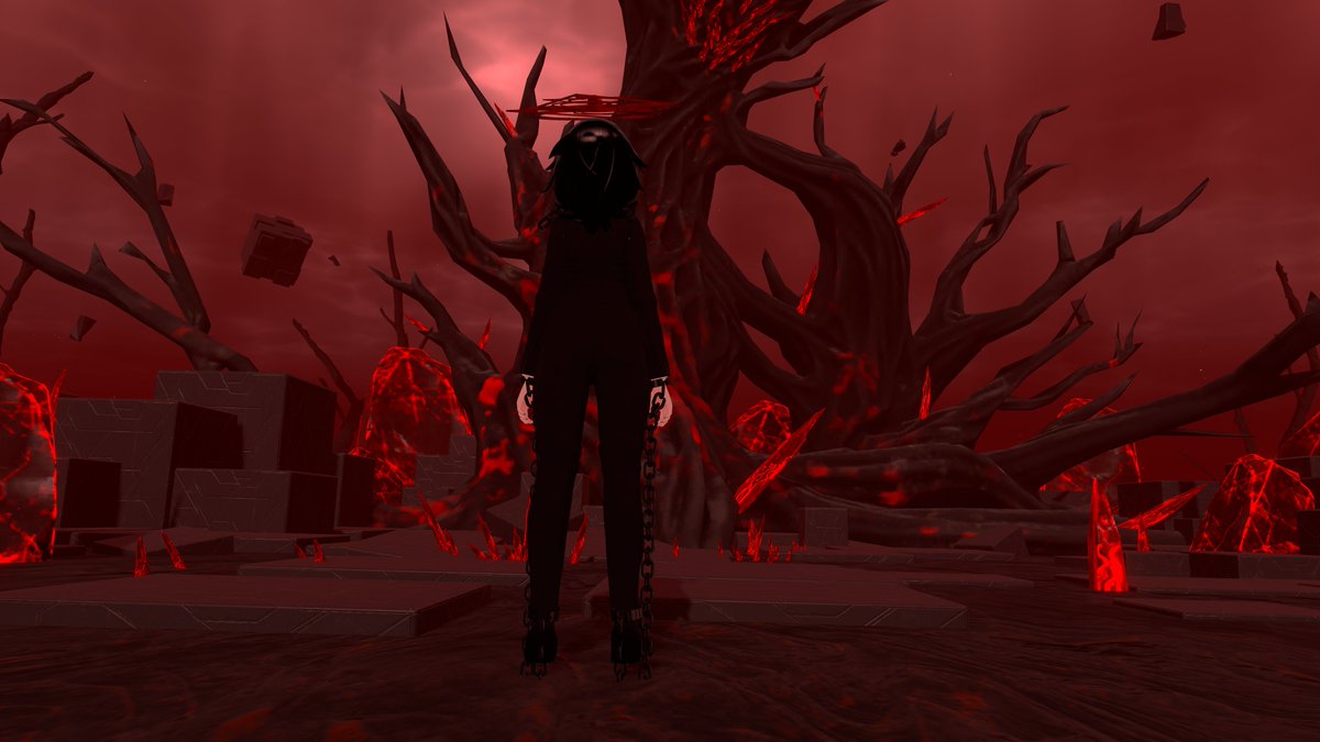 PandoraZBox19's tweet photo. Recluse, a demon gal I made a while back. Never posted her, whoops. Hopefully I'll be posting more in the future. Just trying to find motivation to do model work again. #VRChatPhotos https://t.co/96erMlTnFW