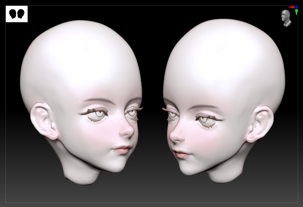 rn4kina_play's tweet photo. 다음 작품에 사용할 헤드! 이번엔 안구를 넣고 제작해봤어요~

#Zbrush #3D #figure https://t.co/Ny9zSxuzMC
