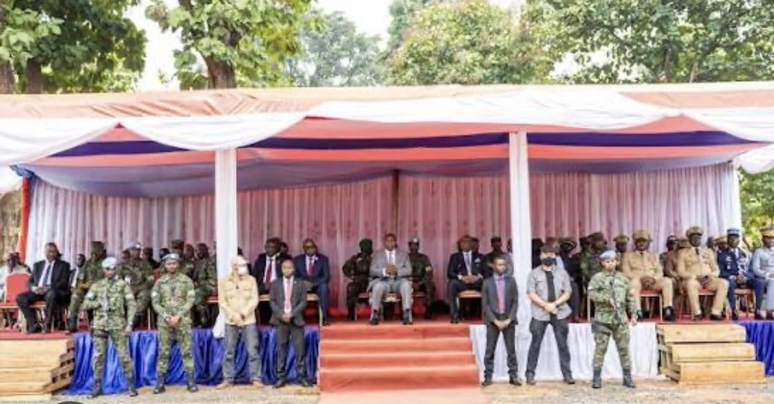Remy_ent7's tweet photo. @michombero Central Africa republic is a Rwandan territory. look at how their president is heavily guarded by Rwandan military forces. stop misleading yourselves Rwanda has a military base in Congo braza, military base in Mozambique and another one heavy one in Central Africa Republic https://t.co/tTg5is6Ra4