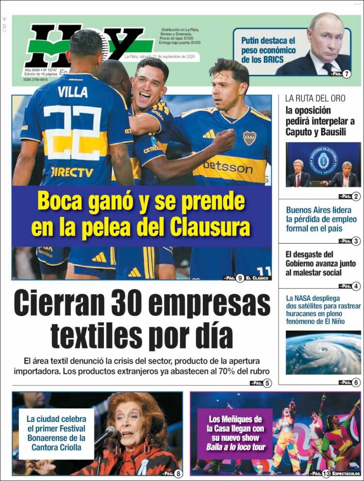 DianaMontanari's tweet photo. 🇦🇷 #ARGENTINA | 🗞 Pcia. de Bs. As.
💠«El día» -La Plata- @eldialp
https://t.co/XrHnaPiGOB
💠«Hoy» -La Plata- @diariohoynet
https://t.co/eqTn6j1JRX
💠«El Atlántico» -Mar del Plata- @elatlanticomdp
https://t.co/P0frMcH3td
💠«El Eco» -Tandil- @elecotandil
https://t.co/yJi3zQApFe https://t.co/4VgcdpW4vK