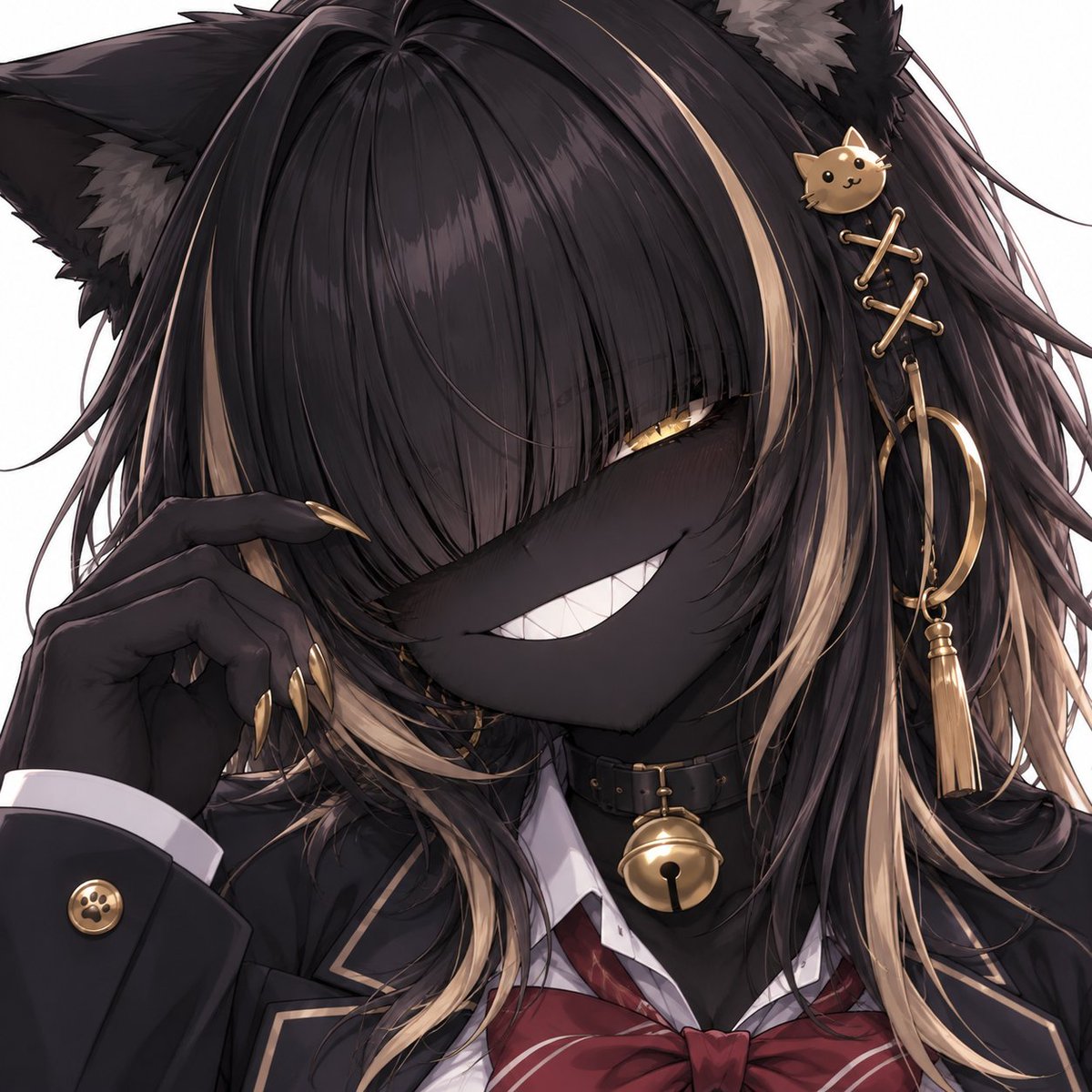 BushituAnkoku's tweet photo. 黒猫ギャル🐈‍⬛
黒ギャルとして企画参加しようと思ったけど、なんか違うなと考え直して普通に投稿。目隠し歯見せキャラの強者感が好き😁
#Furry #Kemono https://t.co/m5ACHLUOik