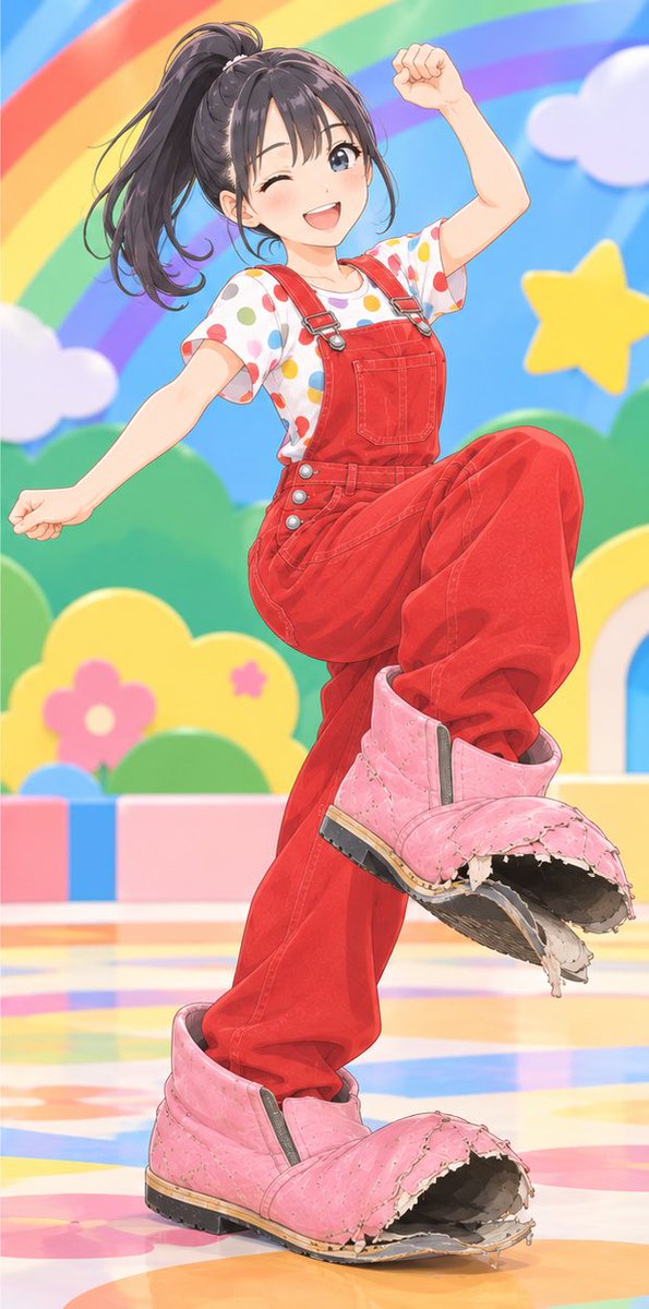 0avnq's tweet photo. @utanoonesan777 ありがとうございます。ソロバージョンもあります。
うたのおねえさん垢さんはボロ靴ブギのどんなシーンが好きですか？
#AIイラスト https://t.co/vV7CiNX3f9