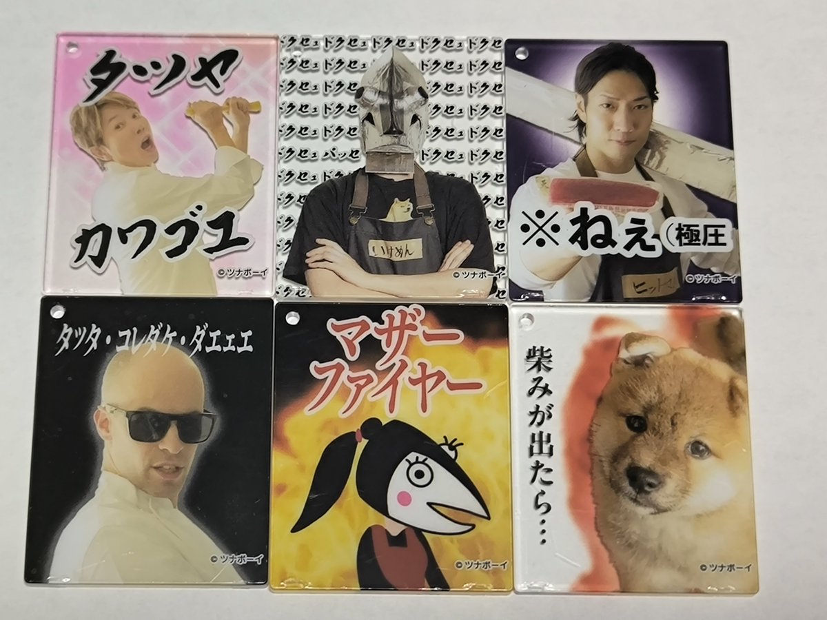 Kurukichi309's tweet photo. マイマザーと共に買いに行った結果…
二人で3連ずつしたら
6連で6種1個ずつ出てコンプしました！
神引きですよねぇ…ねぇ(極圧
 #ツナボーイ https://t.co/9Tg8rM7bZl