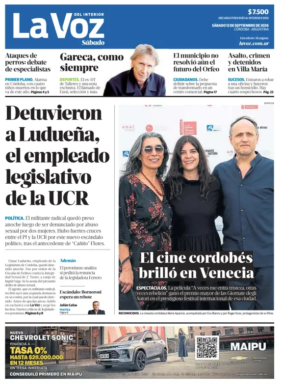DianaMontanari's tweet photo. 🇦🇷 #ARGENTINA [#Diarios]: «LA VOZ DEL INTERIOR» de #Córdoba: Tapa impresa. @LAVOZcomar https://t.co/LAY7vwUVgO https://t.co/TXnor0DRWH
