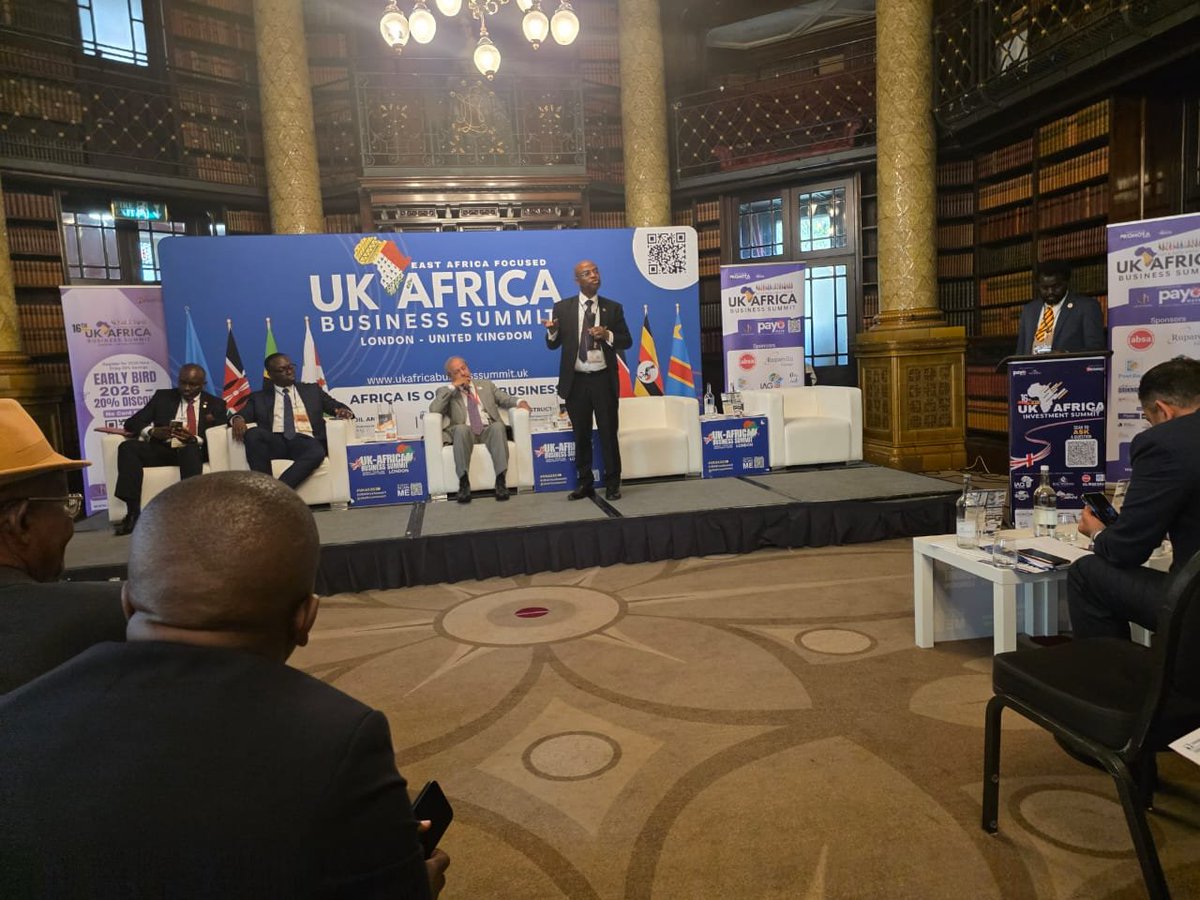 ProfNuwagaba's tweet photo. Yesterday, I addressed the UK-Africa Summit at White Hall in London. I spoke about peace and security in Uganda, opportunities for both Foreign Direct Investment and Portfolios supported by macro-economic stability and strong monetary policy implementation. https://t.co/0w6fGY9vPb