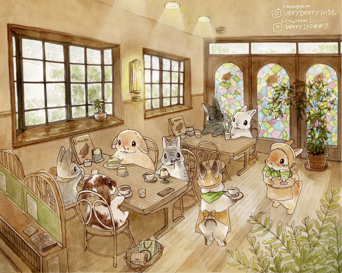 berryjyo007's tweet photo. 🐰うさぎさんの喫茶店☕️

カランコロン

何名様ですか？ https://t.co/sMV05CGe7l