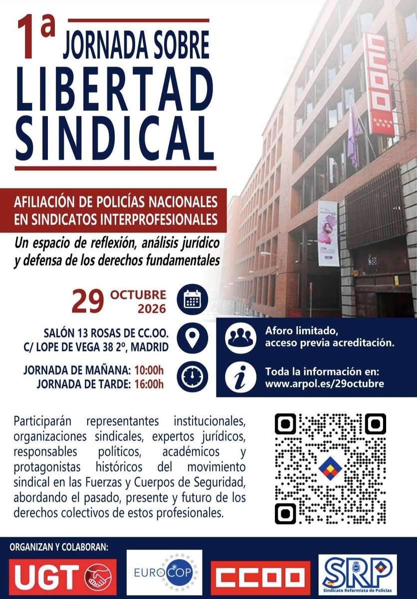 ARPolicias's tweet photo. Una voz autorizada presentará la Jornada Libertad Sindical ! Un honor contar con un reconocido y prestigioso profesional de los medios de comunicación. 
Gracias @xabierfortes https://t.co/ZyGFS9H20N