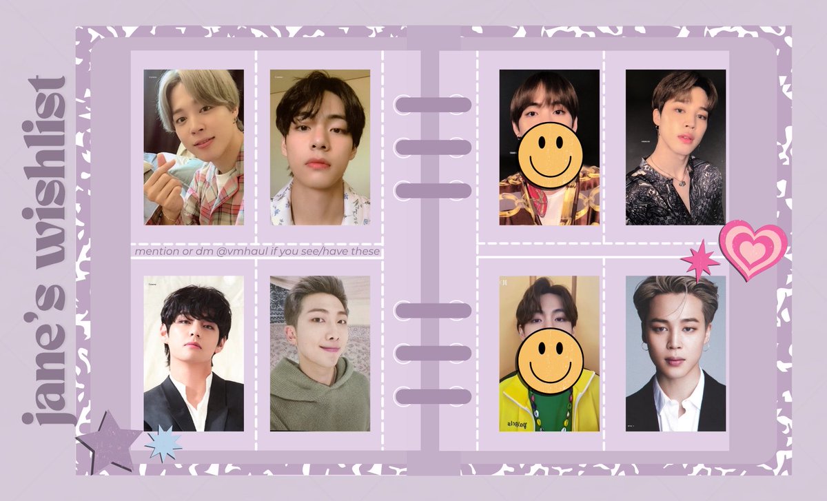 vmhaul's tweet photo. wtb lfs bts photocards ph .ᐟ

☺︎ = found

• jimin &amp; taehyung be pajama
• taehyung 7th army zip
• namjoon ptd on stage seoul special
• jimin fmv5 magic shop clipboard
• jimin dicon group ver https://t.co/GYiQyKpOSS