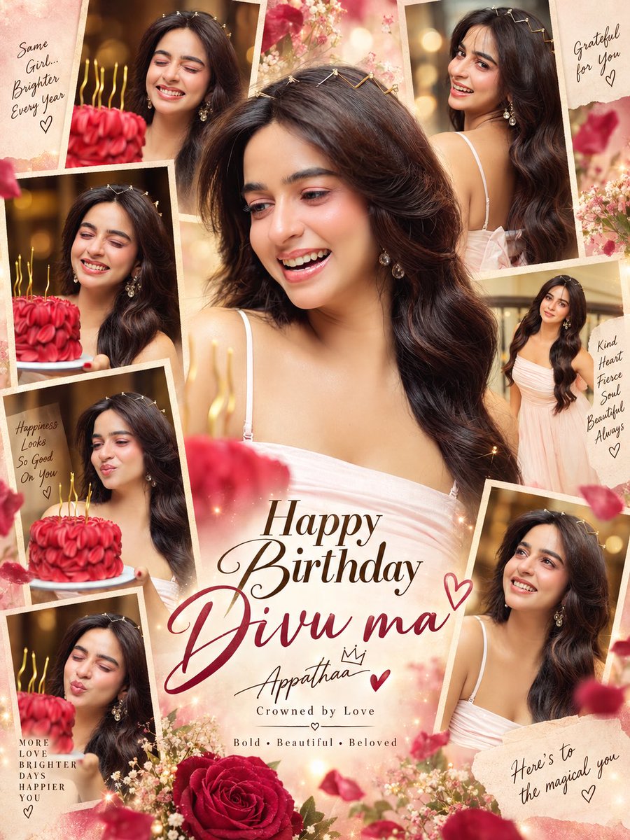 DtbDivya's tweet photo. Happy Birthday to our Appathaa, #Divyaganesh 🎂♥️✨
From being someone we admired on screen to becoming someone we genuinely care about, you’ve earned a place in so many hearts. Just be unapologetically YOU.

Stay the same you are Queen of BB9👑♥️ #BiggBossTamil10 #BiggBossTamil https://t.co/PkDVhsFJ8x