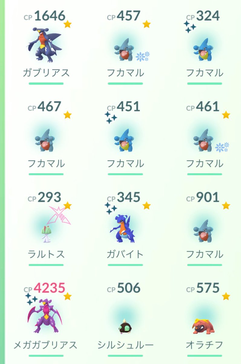 meAeReSeKeyan's tweet photo. コミュミティ・デイ復刻✨️✨️
フカマル色違い出たよぉ～
あざますあざます
HOMEコレクション用3体分
育てるよう1体きたから良し
なお個体値はまぁ……( ´･ω･`)←
#ポケモンGO
#ポケモンGO色違い
#フカマル https://t.co/IMFMtaAEsR