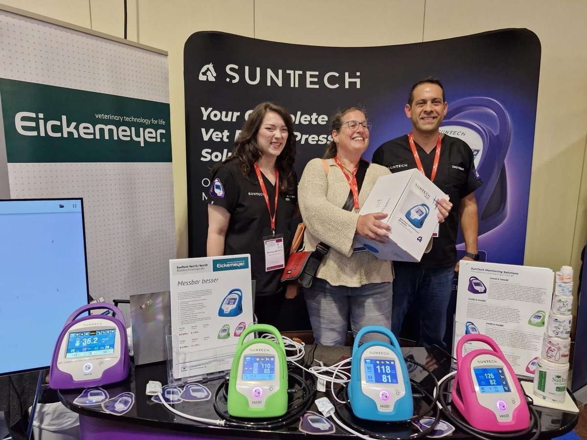 SunTechVetBP's tweet photo. Congratulations to our ECVIM Vet25 raffle winner, Mirjam Gruber from Tierpraxis Koll!

Thank you to everyone who visited us at ECVIM and entered the raffle. We loved the conversations and the opportunity to connect with so many veterinary professionals. https://t.co/hyilD1EBXK