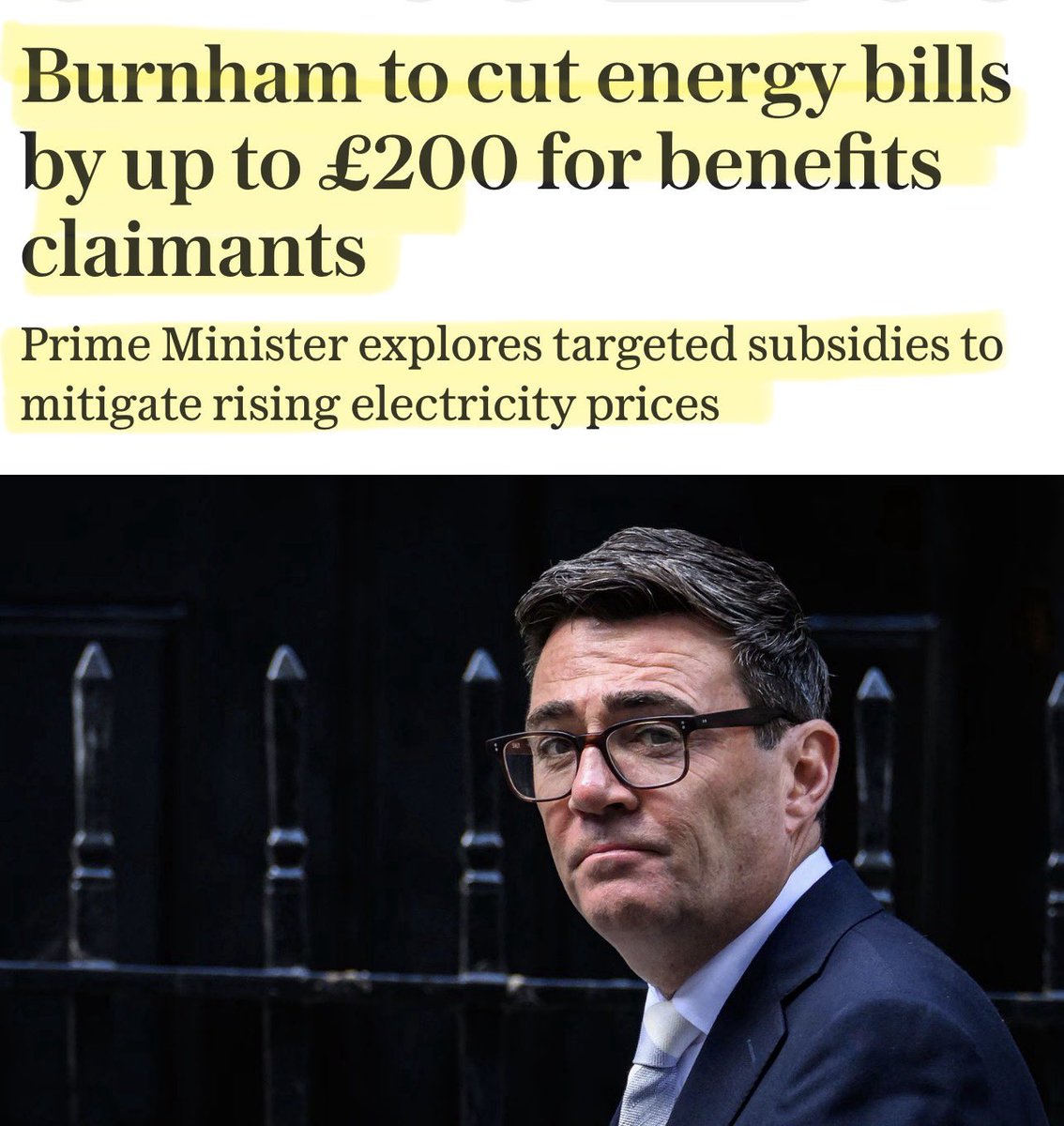 Artemisfornow's tweet photo. Burnham wants taxpayers to fund a £200 energy discount for benefit claimants.

What is the point in working?

This is how you DESTROY the incentive to work. Socialists are so stupid 🤡 https://t.co/E6Mgcs3qIj
