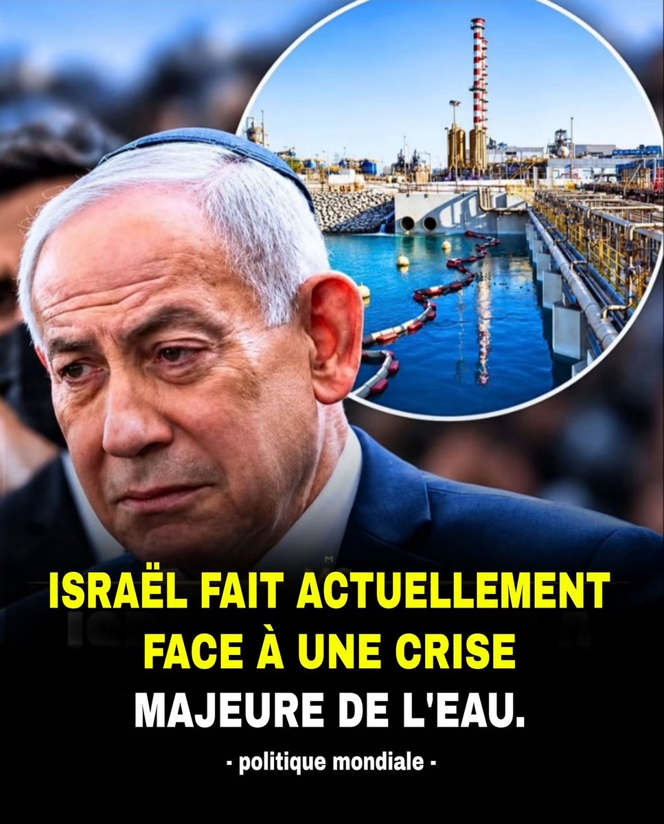 AlexandreMonat's tweet photo. Israël, leader mondial du dessalement de l’eau, vient de voir 5 de ses 6 usines de la Méditerranée s'arrêter net. C'est 65 % de l'approvisionnement en eau potable de tout un pays qui a été coupé. 
Pas de missiles, pas de hackers. Juste des algues microscopiques venant du Nil. https://t.co/5sgibubnyV