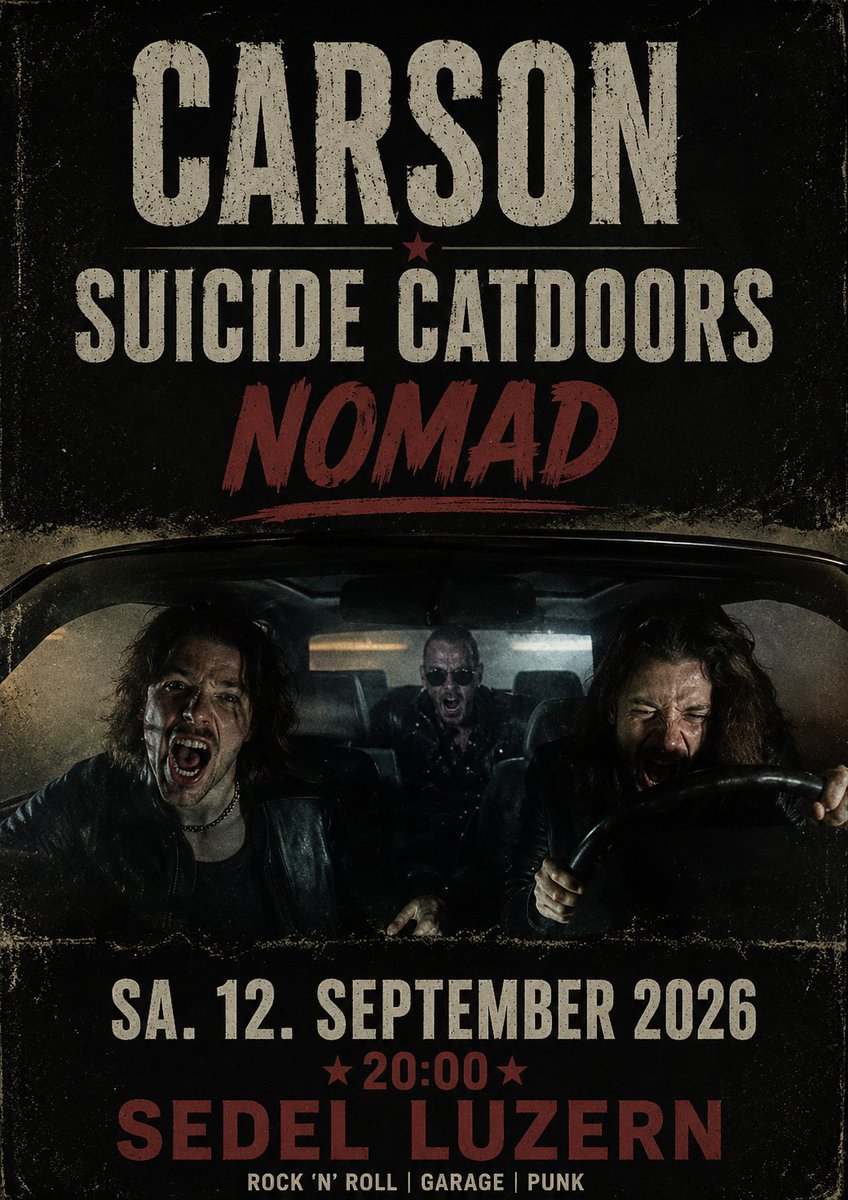 MetalFactoryCH's tweet photo. Heavy Rock im Sedel Luzern! #carson #suicidecardoors #nosierock #heavyrock #sedellucerne https://t.co/UlNGQpQLcO