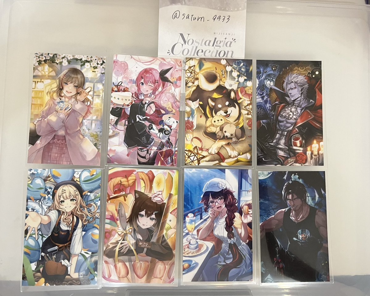 saturn_9933's tweet photo. 【交換】にじさんじ ノスタルジアコレクション 2026 コレクション カード コレカ チェキ EX ゲーマーズ ラウンドワン クリアカード

譲）画像1.2枚目
求）画像3枚目

グループ違い・異種のため難しいかと思いますが、プロカご確認の上お声がけくださいませ。 https://t.co/oOFPbELRLx