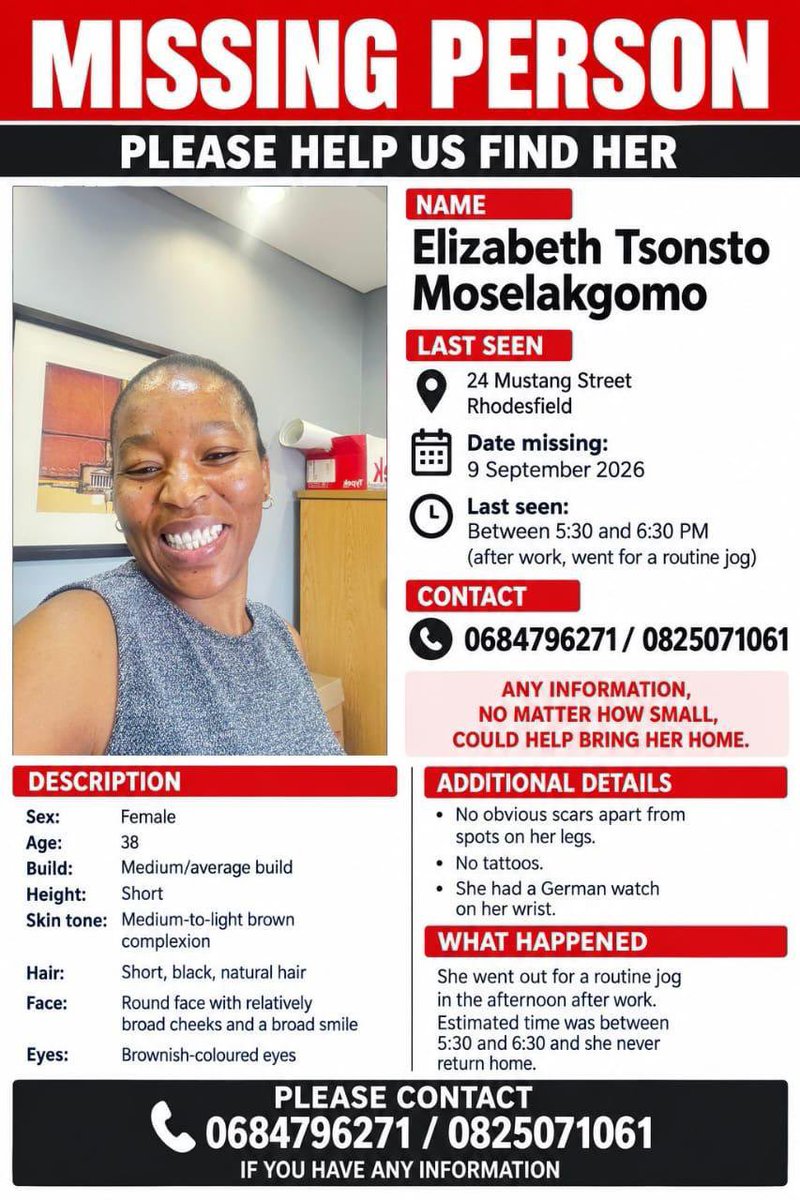 tumisole's tweet photo. #CountryDuty #ImpempeIsNotImpimpi

Tsontso is still missing 

Please help find her and share any information with the family and the SAPS 

Kindly repost https://t.co/1nzs1BSSbt
