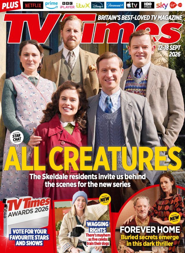 tvtimesmagazine's tweet photo. Heading to the shops today? Don't forget to pick up the latest TV Times, with our fab behind-the-scenes #AllCreaturesGreatAndSmall feature, plus #ForeverHome #WaggingRights #Emmerdale and of course the launch of the #TVTimesAwards2026 - plus so much more!
On sale now! https://t.co/NVEyvVUwKp