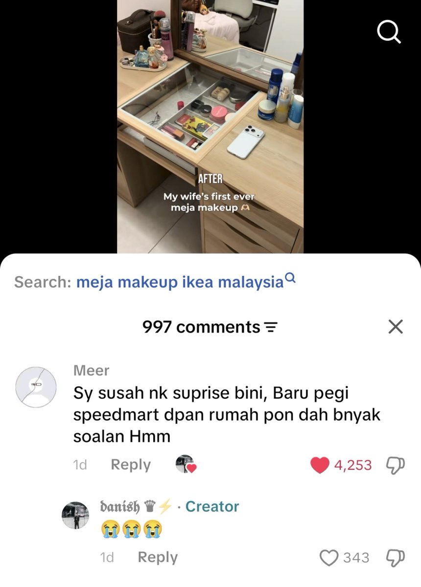 barkingplatty's tweet photo. Paling susah laki sy mau kasi seprais sebab sy banyak tanya. duit semua tempat sy, kalau dia mau belikan bunga pun sy tanya dulu untuk apa tu duitt 🤣🤣🤣 https://t.co/orWreiGrYT