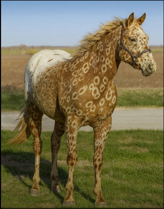 Rainmaker1973's tweet photo. This beauty is a peacock leopard Appaloosa horse, with a unique and extraordinary coat. 

Her ancestry traces back to ancestors once bred and cared for by the Nez Perce Indians, famous for selecting this versatile and distinctive breed.

[📷 Beth Hostetler] https://t.co/kzJceCihdM