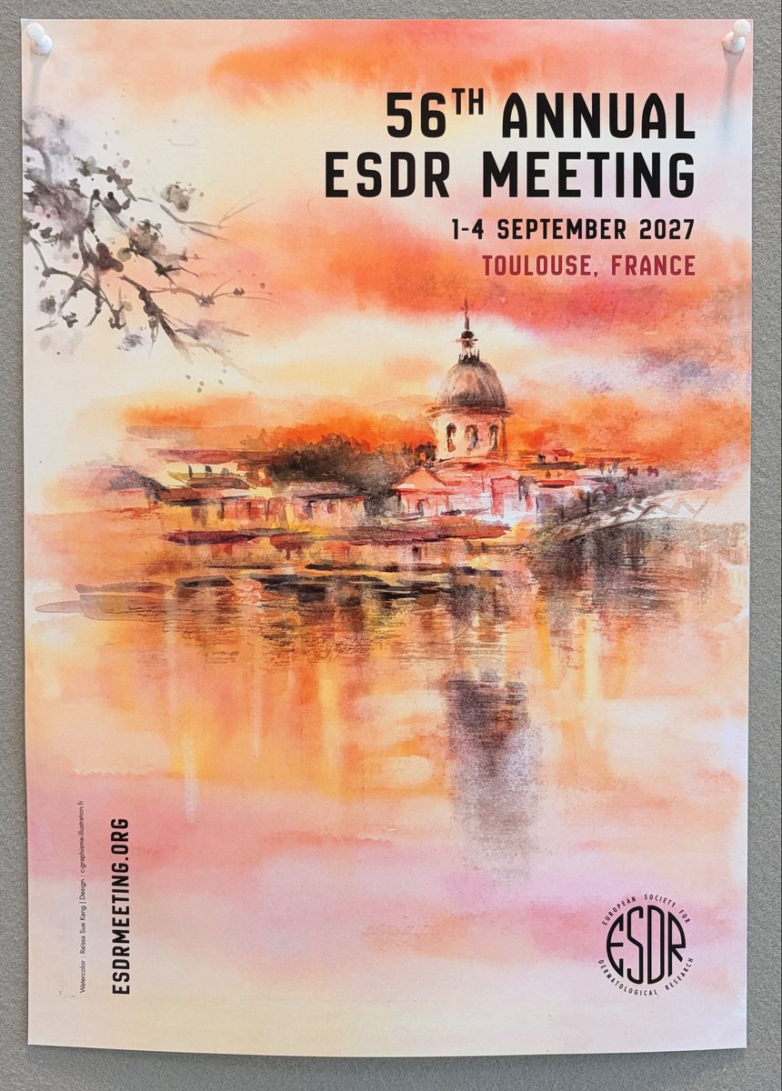 fcmserver's tweet photo. After a wonderful #ESDR2026, I'm already looking forward to attending the 56th Annual #ESDR2027 Meeting in Toulouse, France, from 1-4 September 2027. #ESDR #dermatology https://t.co/yPJQcg7gKg
