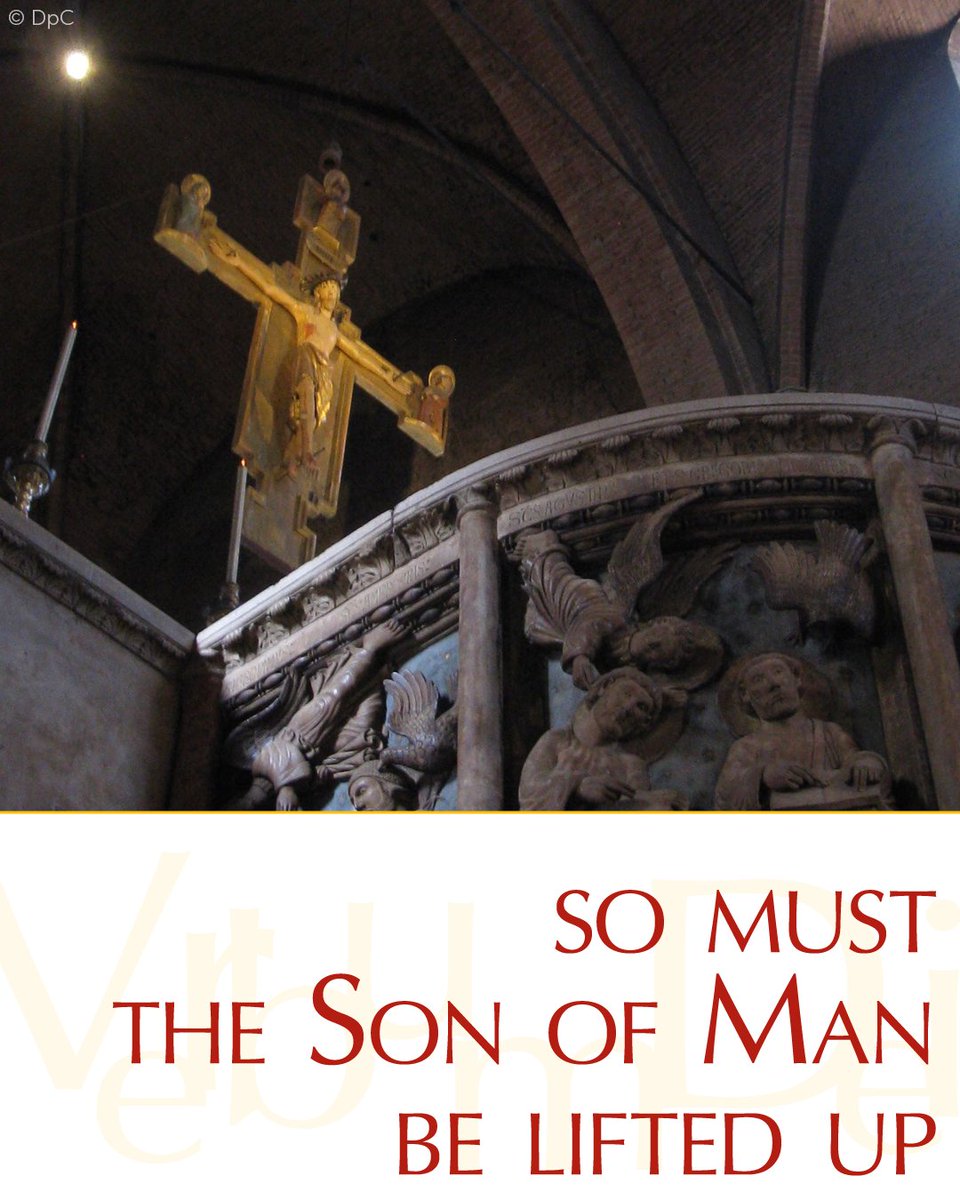 VaticanNews's tweet photo. Gospel of the Day (John 3,13-17)

Jesus said to Nicodemus : "No one has gone up to heaven except the one who has come down from heaven, the Son of Man.
And just as Moses lifted up the serpent in the desert, so must the Son of Man be lifted up,
so that everyone who believes in him may have eternal life."
For God so loved the world that he gave his only Son, so that everyone who believes in him might not perish but might have eternal life.
For God did not send his Son into the world to condemn the world, but that the world might be saved through him.

https://t.co/NjR5nORuaN