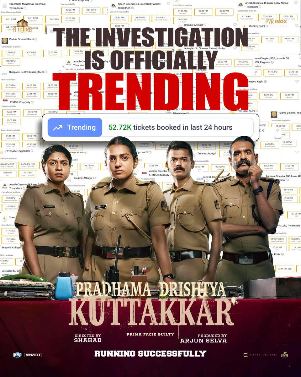 Ali_Imraan_'s tweet photo. #PradhamaDrishtiyaKuttakkar  is soaring at the box office, fueled entirely by genuine audience love and non-stop recommendations. Secure your tickets before it’s completely booked out https://t.co/g8aNSjRsl9
