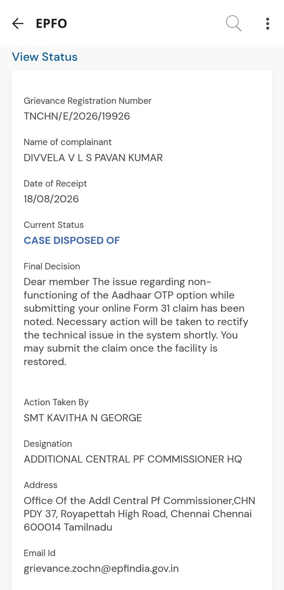 pavan_divvela's tweet photo. @officialepfo @epfoaindia @rochennaisouth @epfochennaizo Please try to solve my issue it's been around 3 months after new website is launched but still we are facing issues,even raised concern and they are waiting to tell the tech issue is solved.. PPL need money not sure how many months i need to wait to take my own money 🤧💔 https://t.co/Fy6BHZp818