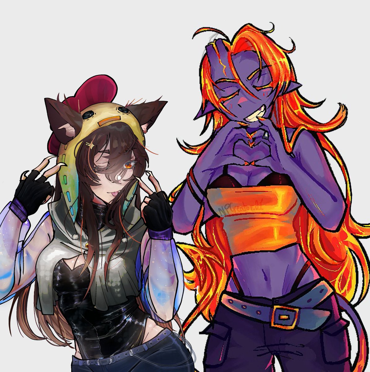 camilagigi49134's tweet photo. COLLAB CON @yurinuevay63073 !

Esta collab es sobre las HERMANITASSS

Las divas🦅💅🏻

Ella : CapitanaGata keke

Yo: The Magmagurl keke

Edite la foto para que pareciese camara

Ehhh y ya, Y YA?, y ya, keke

#CapitanGatoFanArt #MagmaBoiFanart https://t.co/lBfXiIiG0G