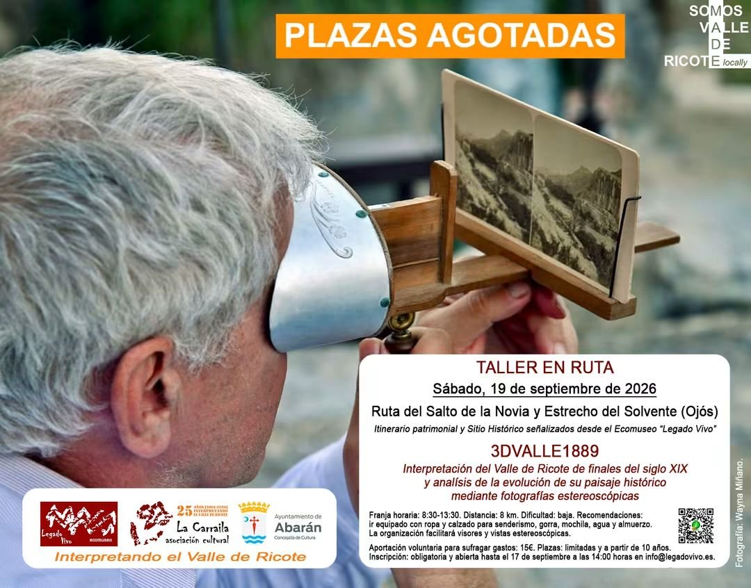 laCarraila's tweet photo. PLAZAS AGOTADAS PARA LA CONVOCATORIA DE SEPTIEMBRE. EL 31 DE OCTUBRE SERÁ LA SIGUIENTE

PARA SABER MÁS SOBRE EL TALLER EN RUTA DE 3DVALLE1889
https://t.co/mYwkrGpeah 

SOMOS VALLE DE RICOTE - made locally
#valledericote https://t.co/Xof7a36OHd