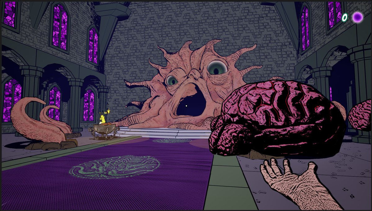 SherafGames's tweet photo. @VideoGameCream I'm a solo dev making a game about feeding brains to a lovecraftian god. 

The demo of FEED ME MORE BRAINS is on Steam, check it out 😁

#screenshotsaturday https://t.co/Vjrq8iRJlO