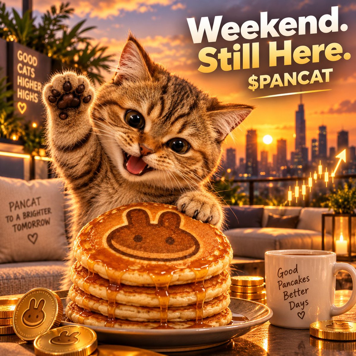 PanCat_Bsc's tweet photo. It’s the weekend, but this cat isn’t resting. 🐱🥞

Still here.
Still building.
Still pushing.

We are $PANCAT.

And we’re only getting started. 🔥 https://t.co/pfDagf1nWw