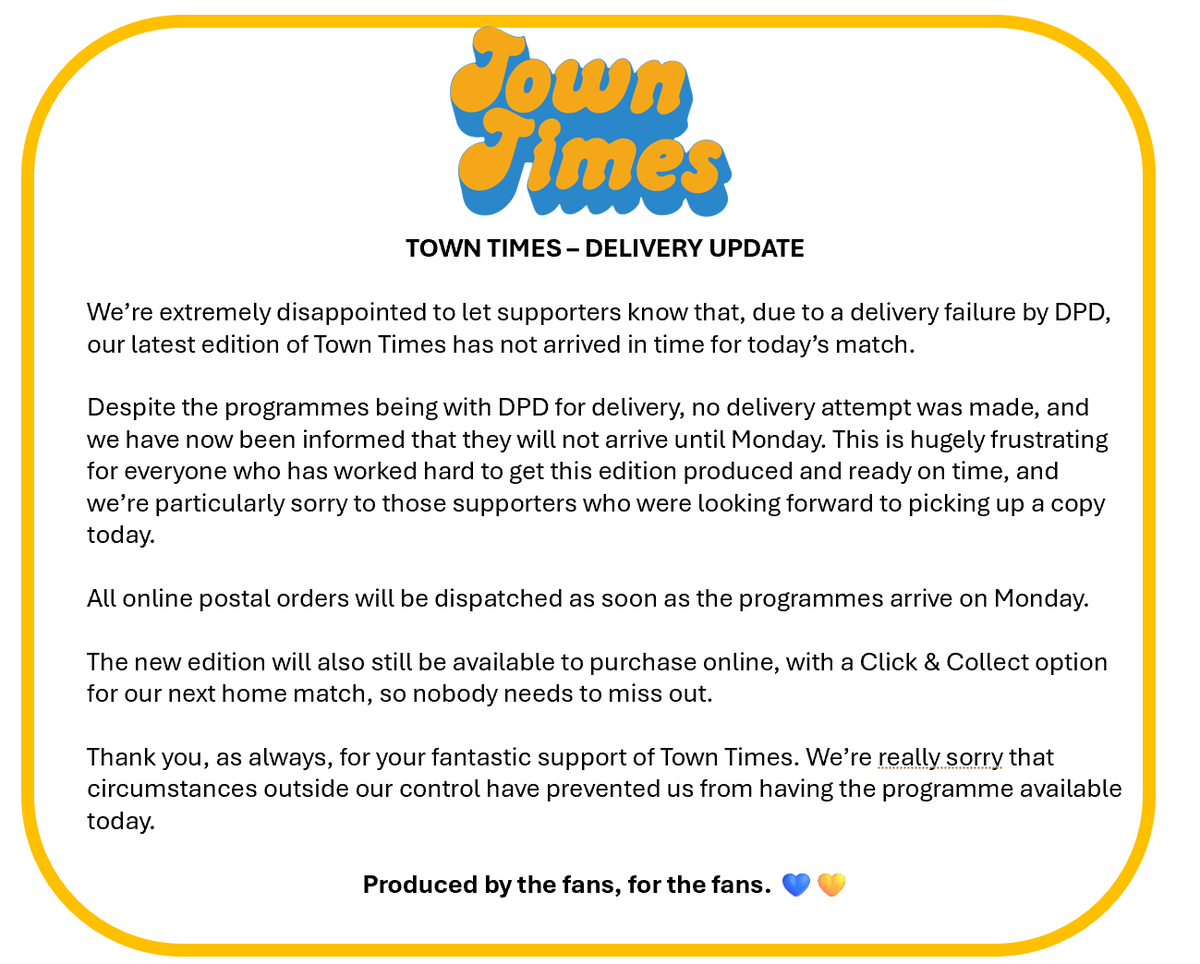 STFCOSC's tweet photo. Town Times Delivery Update https://t.co/a74UjYq2mK
