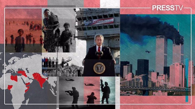PressTV's tweet photo. Viewpoint - The farce of ‘war on terror’: How US military-industrial complex systematically bred terrorism after 9/11 

By @mehdizafar 

https://t.co/x2zkre0O6o https://t.co/qa26lXTKKC