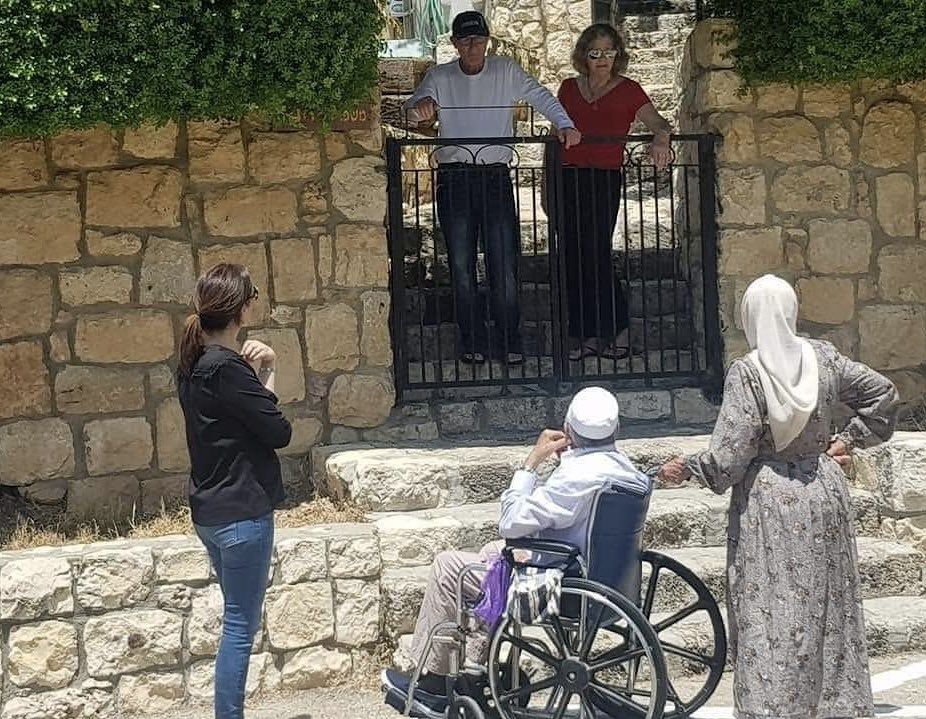 landpalestine's tweet photo. Palestinian couple visits their home that was stolen from them by the Israel  and given to Jewish couple from New York City https://t.co/RI45pwQjf7