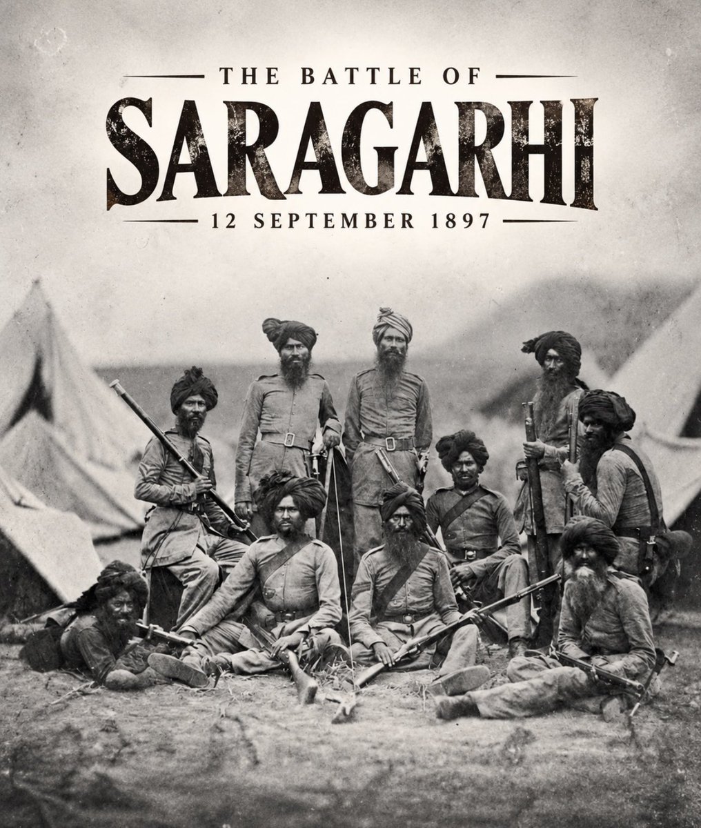 HardeepSPuri's tweet photo. Salute to the immortal heroes of Saragarhi on the anniversary of the epic battle when 21 brave Sikh soldiers of the 36th Sikh Regiment stood their ground at Saragarhi against an overwhelmingly larger Afghan force. 

Led by Havildar Ishar Singh Ji, they displayed extraordinary courage, selflessness, discipline and devotion to duty, fighting to the very end with utmost valour in a battle which remains etched in history.