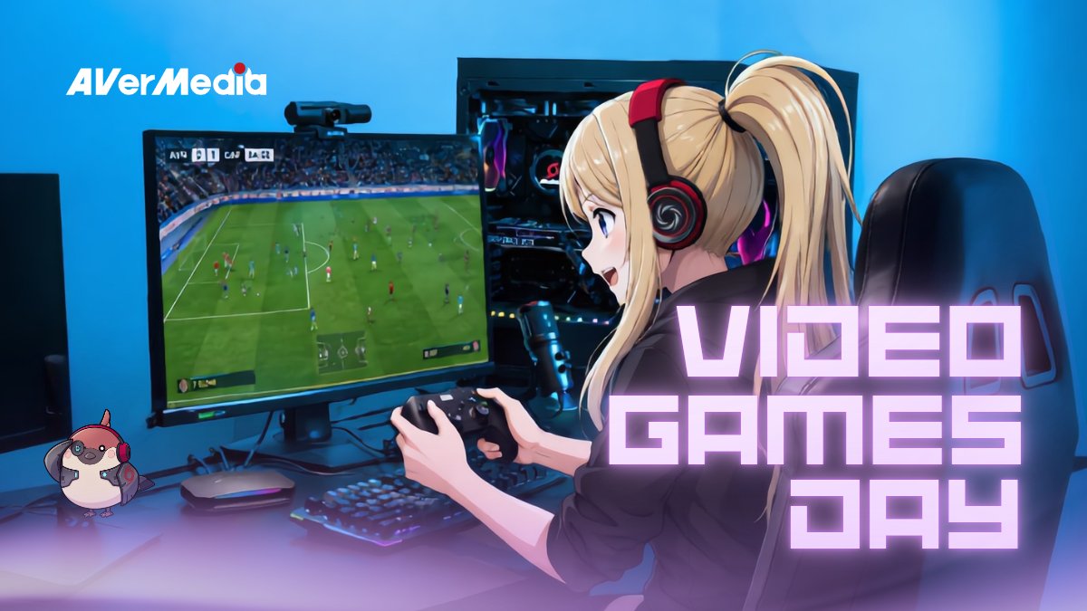 AvermediaUK's tweet photo. Happy #NationalVideoGamesDay! May you play at up to 4K144, capture in stunning 4K, and never miss your best gaming moments. 
 
Game on. Create more. ❤️ https://t.co/qBFiDxgEej