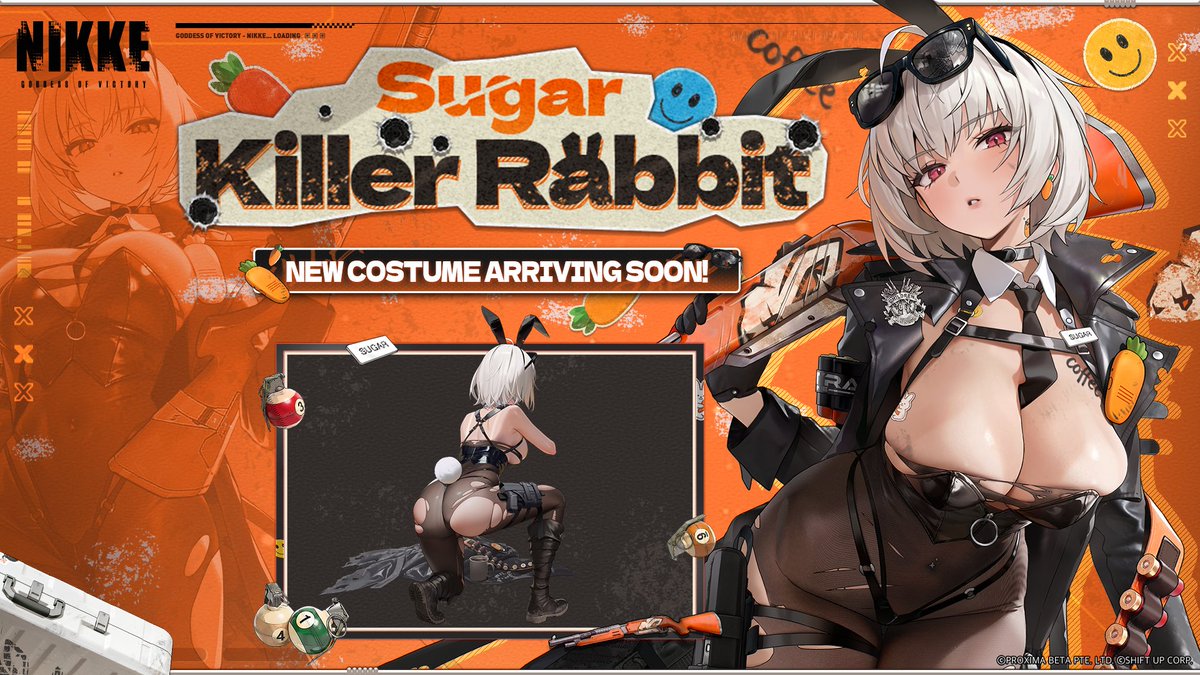NIKKE_en's tweet photo. 【Sugar Costume Introduction】

A deadly, dangerous bunny you simply can't take your eyes off.

Sugar's limited costume「Killer Rabbit」is coming soon via the Costume Gacha!

Available Period
📅 9/17 After Maintenance ~ 10/8 04:59:59 (UTC+9)

Stay tuned!

#Sugar https://t.co/O324uEbxLn