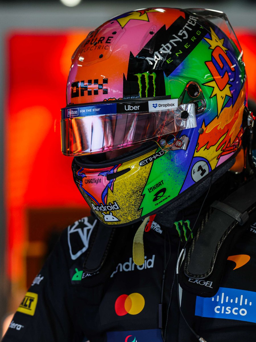 SilverstoneUK's tweet photo. Officially hooked on Lando's helmet this weekend 🤩 

#SpanishGP #F1 | 📸 McLaren Brand Folder https://t.co/0Tvm4qK29t