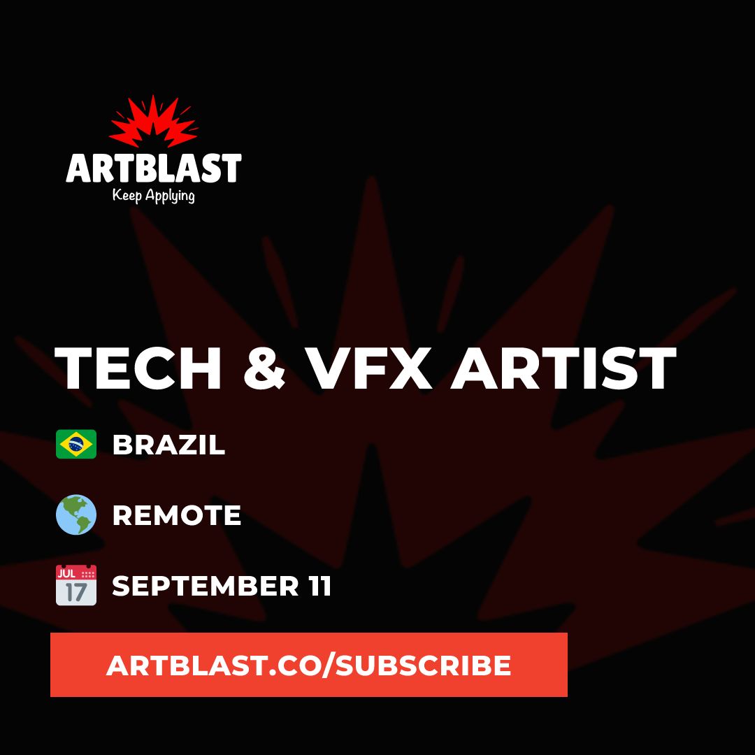 artblastjobs's tweet photo. 🚨 Remote Tech &amp; VFX Artist 🚨
🇧🇷 Brazil
🔒 Apply in today's email → https://t.co/qmvQSgRVTD

#art #artjobs #gamejobs #artblast #3d #2d #3dart #hiringnow #digitalart #animation #Artists #gamedev https://t.co/hG3BYLNbkz